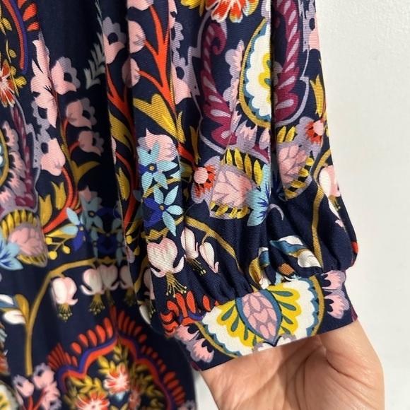 Anthropologie Maeve 3/4 Sleeves Motif Prints Midi Dress - Picture 5 of 9